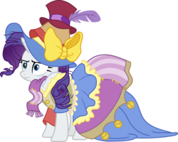 Size: 5271x4226 | Tagged: safe, artist:frownfactory, rarity, pony, unicorn, fame and misfortune, g4, .svg available, absurd resolution, blue eyes, bow, clothes, dress, feather, female, frazzled, hat, horn, mare, purple hair, purple mane, scarf, simple background, solo, stress couture, stressed, svg, transparent background, vector, white coat