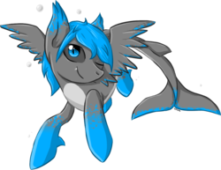 Size: 1148x884 | Tagged: safe, artist:violentdreamsofmine, oc, oc only, oc:pimeys, original species, pony, shark pony, black sclera, colored wings, multicolored wings, one eye closed, simple background, solo, transparent background, wings, wink