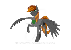 Size: 600x424 | Tagged: safe, artist:basykail, oc, oc only, pegasus, pony, concave belly, female, mare, raised hoof, simple background, slender, solo, thin, transparent background, walking, watermark