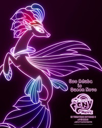 Size: 1500x1875 | Tagged: safe, queen novo, seapony (g4), g4, my little pony: the movie, official, black background, female, movie poster, my little pony logo, poster, simple background, solo, uzo aduba