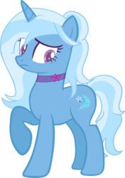 Size: 1024x1455 | Tagged: safe, artist:lilygarent, trixie, pony, g4, alternate hairstyle, choker, female, raised hoof, simple background, solo, transparent background