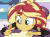 Size: 450x337 | Tagged: safe, screencap, sunset shimmer, equestria girls, equestria girls specials, g4, my little pony equestria girls: mirror magic, animated, book, bopping shimmer, c:, cute, female, gif, happy, head shake, perfect loop, shimmerbetes, smiling, writing