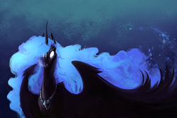 Size: 1500x1000 | Tagged: safe, artist:28gooddays, princess luna, alicorn, pony, g4, female, glowing eyes, jewelry, mare, peytral, solo