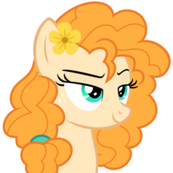 Size: 5000x5010 | Tagged: safe, artist:sollace, pear butter, pony, the perfect pear, .svg available, absurd resolution, female, show accurate, simple background, smiling, smug, solo, transparent background, vector