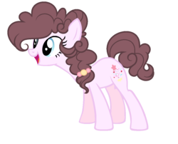 Size: 1010x818 | Tagged: safe, artist:enifersuch, oc, oc only, oc:confetty (connie) pie, earth pony, pony, base used, earth pony oc, eyelashes, next generation, offspring, open mouth, parent:cheese sandwich, parent:pinkie pie, parents:cheesepie, simple background, smiling, solo, transparent background