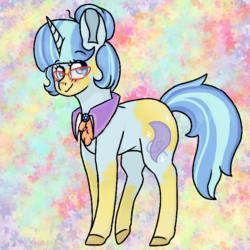 Size: 700x700 | Tagged: safe, artist:saltiesthoney, coco pommel, trixie, pony, unicorn, g4, female, fusion, glasses, solo