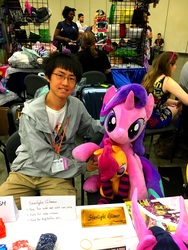 Size: 3024x4032 | Tagged: safe, artist:nekokevin, scootaloo, starlight glimmer, twilight sparkle, human, bronycon, g4, irl, irl human, life size, photo