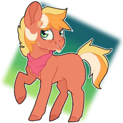 Size: 700x700 | Tagged: safe, artist:saltiesthoney, oc, oc only, earth pony, pony, beard, blank flank, crack ship offspring, facial hair, male, neckerchief, offspring, parent:big macintosh, parent:ms. harshwhinny, parents:macwhinny, smiling, solo