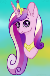 Size: 400x600 | Tagged: safe, artist:saltiesthoney, princess cadance, alicorn, pony, g4, blushing, bust, female, heart eyes, portrait, smiling, solo, wingding eyes