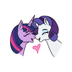 Size: 540x540 | Tagged: safe, artist:askscribbly, rarity, twilight sparkle, alicorn, pony, g4, female, lesbian, ship:rarilight, shipping, twilight sparkle (alicorn)