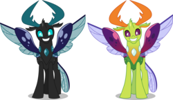 Size: 6000x3481 | Tagged: safe, artist:dashiesparkle, thorax, changedling, changeling, dark changedling, g4, .svg available, absurd resolution, alternate color palette, king thorax, male, simple background, solo, transparent background, vector