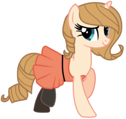 Size: 1024x963 | Tagged: dead source, safe, artist:cindystarlight, oc, oc only, oc:magnolia, pony, unicorn, clothes, dress, female, mare, simple background, socks, solo, transparent background