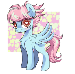 Size: 2257x2249 | Tagged: safe, artist:peachesandcreamated, oc, oc only, unnamed oc, pegasus, pony, female, heart eyes, high res, mare, solo, wingding eyes