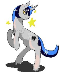 Size: 825x969 | Tagged: safe, artist:alextheflorist, oc, oc only, oc:cappie, pony, unicorn, male, simple background, solo, stars, white background