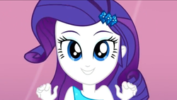 Size: 1136x640 | Tagged: safe, screencap, rarity, eqg summertime shorts, equestria girls, g4, make up shake up, bracelet, cute, face, hand, jewelry, smiling