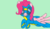 Size: 1280x754 | Tagged: safe, artist:rachelclara, pinkie pie, pegasus, pony, g4, base used, clothes, female, goggles, green background, pegasus pinkie pie, race swap, simple background, solo, uniform, wonderbolts uniform