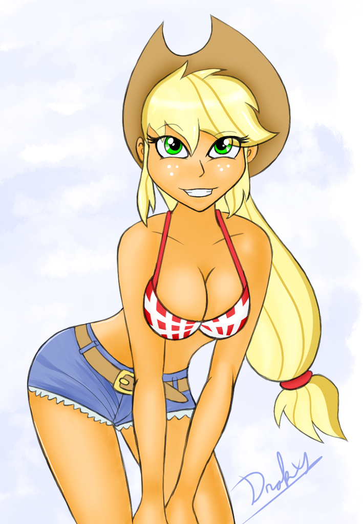 applejack, equestria girls, breasts, busty applejack, cleavage, clothes, da...