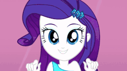 Size: 600x338 | Tagged: safe, screencap, rarity, eqg summertime shorts, equestria girls, g4, make up shake up, animated, duckface, female, gif, mirror, solo