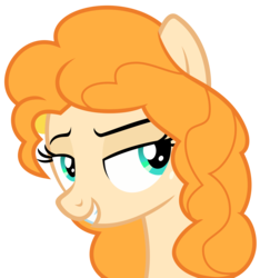 Size: 5000x5331 | Tagged: safe, artist:sollace, pear butter, earth pony, pony, g4, the perfect pear, .svg available, absurd resolution, bedroom eyes, female, show accurate, simple background, smiling, solo, transparent background, vector
