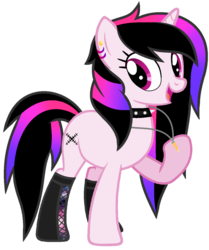Size: 1024x1224 | Tagged: safe, artist:cindystarlight, oc, oc only, pony, unicorn, boots, choker, female, mare, shoes, simple background, solo, spiked choker, transparent background