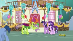 Size: 1920x1080 | Tagged: safe, screencap, spike, starlight glimmer, thorax, twilight sparkle, alicorn, changedling, changeling, dragon, pony, g4, triple threat, king thorax, twilight sparkle (alicorn)
