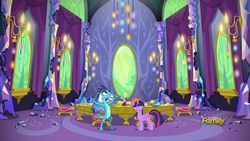 Size: 1920x1080 | Tagged: safe, screencap, princess ember, twilight sparkle, alicorn, dragon, pony, g4, my little pony: friendship is magic, triple threat, twilight sparkle (alicorn)