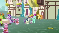 Size: 1920x1080 | Tagged: safe, screencap, berry punch, berryshine, bon bon, carrot top, golden harvest, lyra heartstrings, spike, starlight glimmer, sweetie drops, thorax, changedling, changeling, dragon, g4, triple threat, king thorax