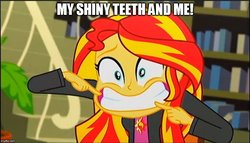 Size: 877x500 | Tagged: safe, sunset shimmer, epic fails, equestria girls, g4, my little pony equestria girls: summertime shorts, chip skylark, my shiny teeth and me, song reference, the fairly oddparents