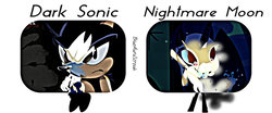 Size: 1280x533 | Tagged: safe, artist:blueaurastreakarts, nightmare moon, pony, g4, crossover, dark sonic, male, sonic the hedgehog, sonic the hedgehog (series)