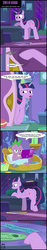 Size: 2401x12907 | Tagged: safe, artist:toxic-mario, spike, twilight sparkle, alicorn, dragon, pony, g4, triple threat, banner, basket, castle, comic, comic book, female, gem, new style, reading, spike's bed, spike's room, table, that was fast, twilight sparkle (alicorn)
