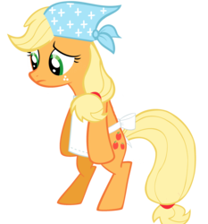 Size: 2104x2256 | Tagged: safe, artist:enemyd, applejack, earth pony, pony, baby cakes, g4, bipedal, female, high res, mare, simple background, solo, transparent background, vector
