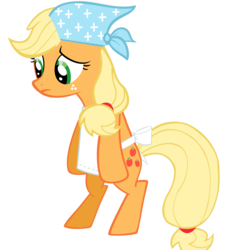 Size: 2104x2256 | Tagged: safe, artist:enemyd, applejack, earth pony, pony, baby cakes, g4, my little pony: friendship is magic, bipedal, female, high res, mare, simple background, solo, transparent background, vector