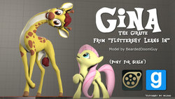 Size: 1024x576 | Tagged: safe, artist:beardeddoomguy, clementine, fluttershy, giraffe, pony, g4, 3d, downloadable, gmod, source filmmaker, source filmmaker resource, stage.bsp