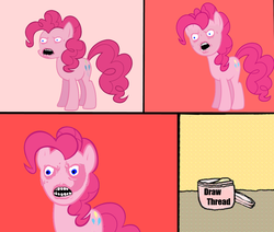 Size: 1163x985 | Tagged: safe, artist:mr square, edit, pinkie pie, earth pony, pony, g4, comic, drawthread, nightmare fuel