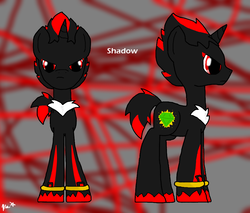 Size: 1000x850 | Tagged: safe, artist:emenarartstudios, pony, male, ponified, shadow the hedgehog, solo, sonic the hedgehog, sonic the hedgehog (series)