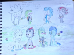 Size: 2048x1536 | Tagged: safe, artist:emenarartstudios, pony, comic, crossover, male, ponified, scourge the hedgehog, shadow the hedgehog, silver the hedgehog, sonic the hedgehog, sonic the hedgehog (series), traditional art