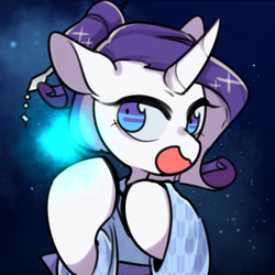 Size: 512x512 | Tagged: safe, artist:snowillusory, rarity, pony, unicorn, g4, alternate hairstyle, clothes, female, kimono (clothing), mare, open mouth, solo