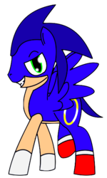 Size: 316x525 | Tagged: safe, artist:spyrofan00lover, pony, male, ponified, solo, sonic the hedgehog, sonic the hedgehog (series)