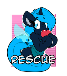Size: 1536x1755 | Tagged: safe, artist:bbsartboutique, oc, oc only, oc:rescue pony, changeling, changeling queen, badge, blue changeling, changeling oc, changeling queen oc, con badge, ear fluff, female, heart, nom