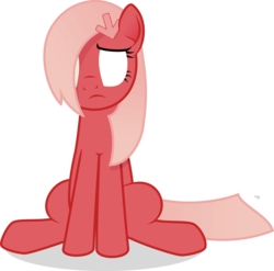 Size: 2000x1978 | Tagged: safe, artist:arifproject, oc, oc only, oc:downvote, pony, derpibooru, g4, derpibooru ponified, empty eyes, frown, meta, ponified, simple background, sitting, solo, transparent background, vector
