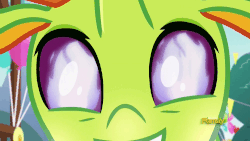 Size: 1000x562 | Tagged: safe, screencap, thorax, changedling, changeling, g4, triple threat, animated, ceremonial dragon fire flame of friendship, crazy face, eye, eyes, faic, fire, gif, grin, king thorax, smiling, some men just want to watch the world burn, the fire in his eyes