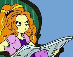 Size: 1849x1441 | Tagged: safe, artist:nairdags, adagio dazzle, equestria girls, g4, down beat bear, female, meme, newspaper, ponified meme, reference, solo, tom and jerry, tom reading the newspaper