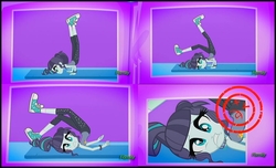 Size: 2240x1364 | Tagged: safe, screencap, coloratura, epic fails (equestria girls), eqg summertime shorts, equestria girls, g4, alternate hairstyle, clothes, converse, female, majestic as fuck, ouch, pants, rara, shoes, socks, solo, yoga, yoga pants
