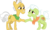 Size: 5019x3001 | Tagged: safe, artist:cloudy glow, grand pear, granny smith, earth pony, pony, g4, the perfect pear, duo, female, looking at each other, male, mare, simple background, smiling, stallion, transparent background, vector