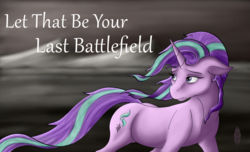 Size: 3300x2000 | Tagged: safe, artist:will-owl-the-wisp, starlight glimmer, pony, unicorn, fanfic:let that be your last battlefield, g4, cover, fanfic, fanfic art, fanfic cover, female, high res, solo, story included, wasteland