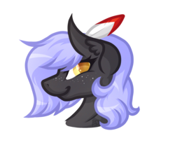 Size: 1881x1633 | Tagged: safe, artist:amazing-artsong, oc, oc only, oc:cloudy night, pony, feather, female, freckles, mare, simple background, smiling, solo, transparent background