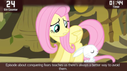 Size: 640x360 | Tagged: safe, screencap, angel bunny, fluttershy, pegasus, pony, rabbit, cinemare sins, filli vanilli, g4, animal, cute