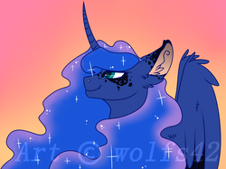 Size: 1304x974 | Tagged: safe, artist:wolfs42, princess luna, pony, g4, princess, watermark