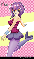 Size: 574x1000 | Tagged: safe, alternate version, artist:clouddg, sunny flare, equestria girls, equestria girls specials, g4, my little pony equestria girls: dance magic, breasts, busty sunny flare, clothes, female, human coloration, multiple variants, signature, solo