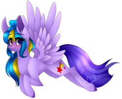 Size: 1734x1412 | Tagged: safe, artist:alithecat1989, oc, oc only, oc:twi musa, pegasus, pony, female, flying, heterochromia, mare, simple background, solo, transparent background